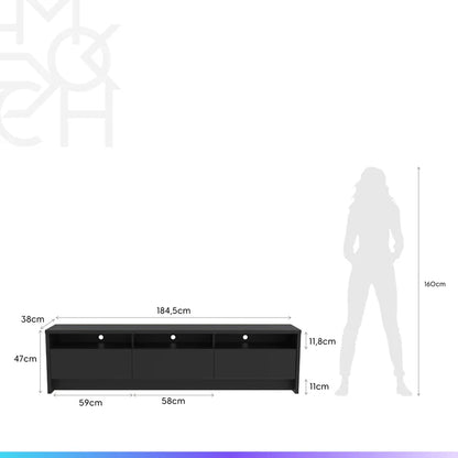 Conjunto Sala de Estar Rack para TV até 75” Aspen - Sofá 3 Lugares Freddo