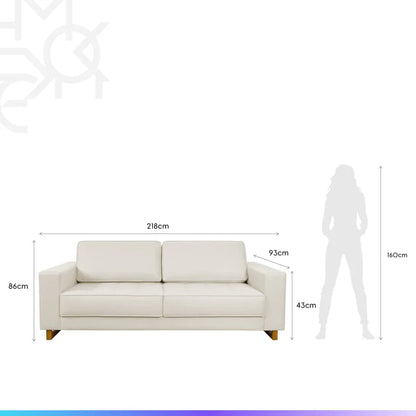 Conjunto Sala de Estar Completo Rack para TV até 75” Flynt com Painel Oslo - Sofá 3 Lugares Madrid - Mesa de Centro Elia