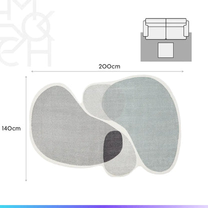 Tapete Orgânico Egípcio para Sala e Quarto Solin 140 x 200 cm - Cinza