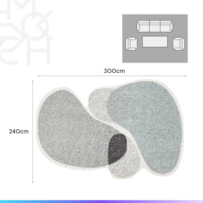 Tapete Orgânico Egípcio para Sala e Quarto Solin 240 x 300 cm - Cinza