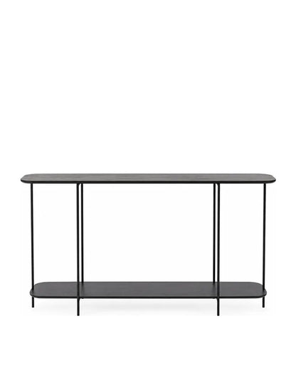 Aparador com Tampo em Lâmina de Madeira e pés em Metal Biophilia 120 cm - Preto