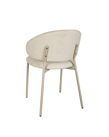 Cadeira de Aço Estofada Liora - Off White