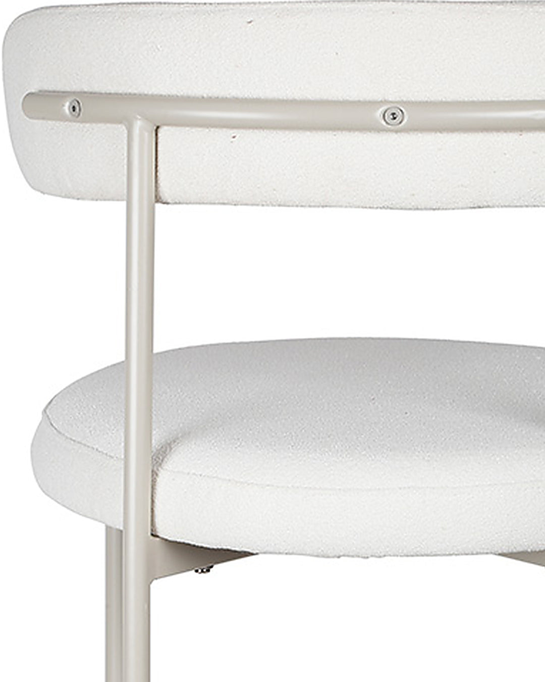 Cadeira de Aço Estofada Olyra - Off White