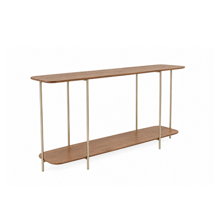 Aparador com pés em Metal Biophilia 100 cm - Mel c/ Champanhe