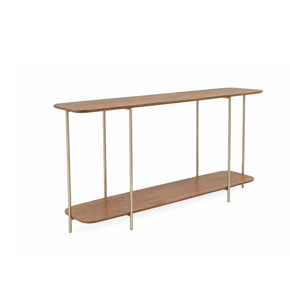 Aparador com pés em Metal Biophilia 120 cm - Mel c/ Champanhe