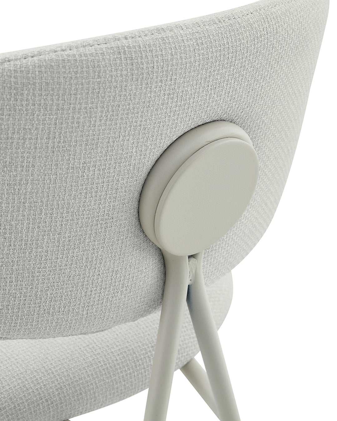 Banqueta Alta de Aço Estofada Elora - Off White
