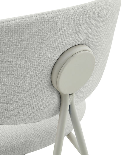 Banqueta Alta de Aço Estofada Elora - Off White