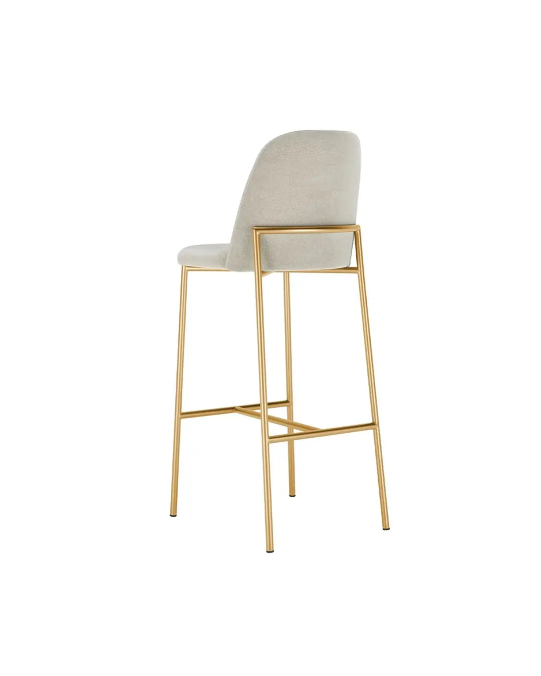 Banqueta Alta de Aço Estofada Lucille - Dourado c/ Soft Palha