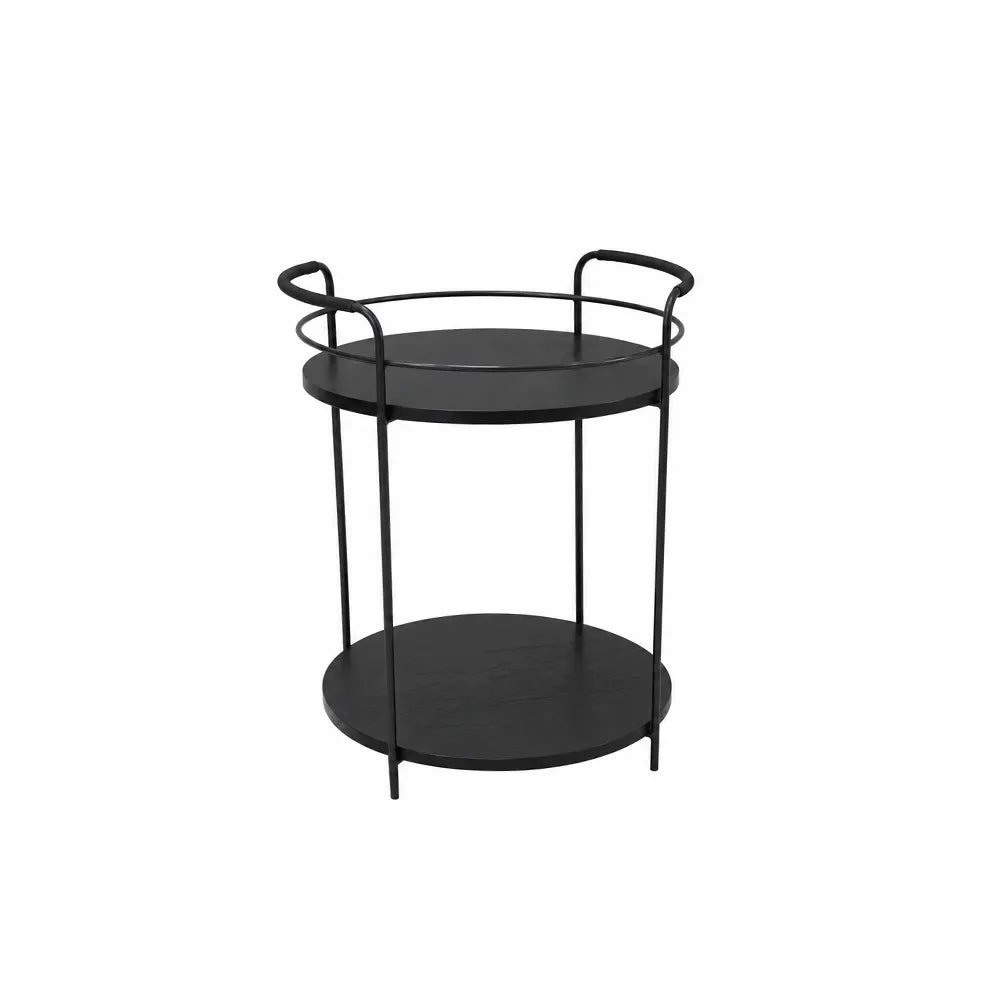 Aparador Bar Redondo com pés em Metal Biophilia 54 cm - Preto