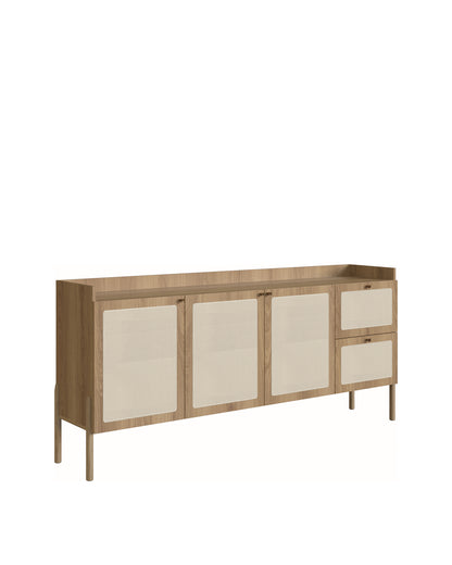 Buffet 3 Portas 2 Gavetas Palhinha Urdi 180 cm - Mel
