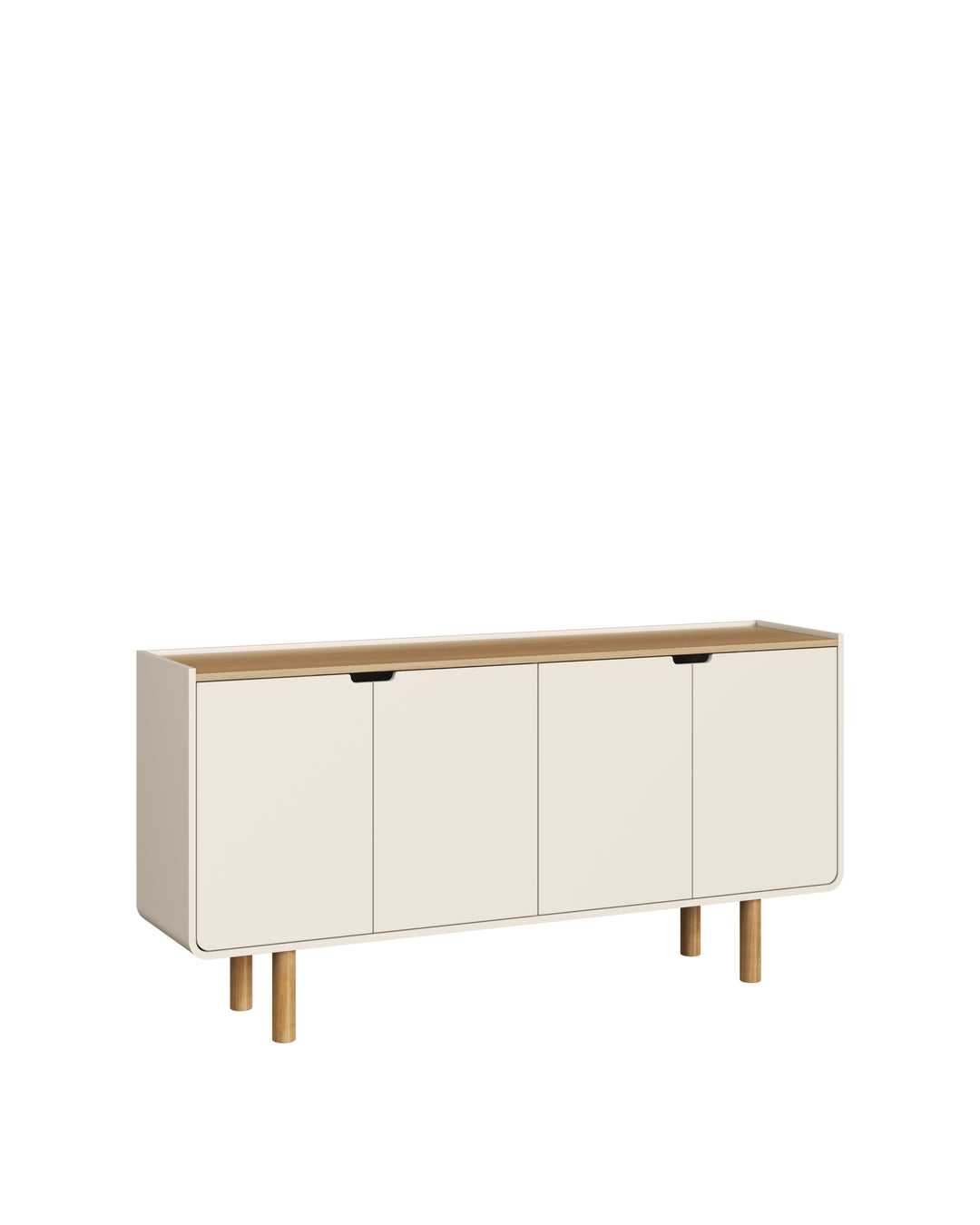Buffet Orgânico 4 Portas Yume 160 cm - Off-White c/ Mel