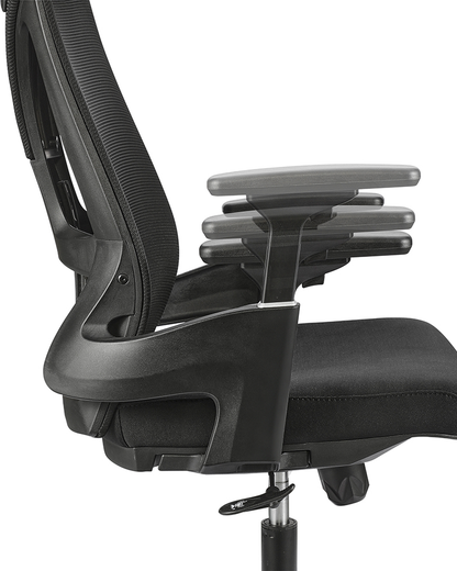 Cadeira de Escritório Ergonômica Giratória com Apoio de Braços e Regulagem de Altura Axis - Preta