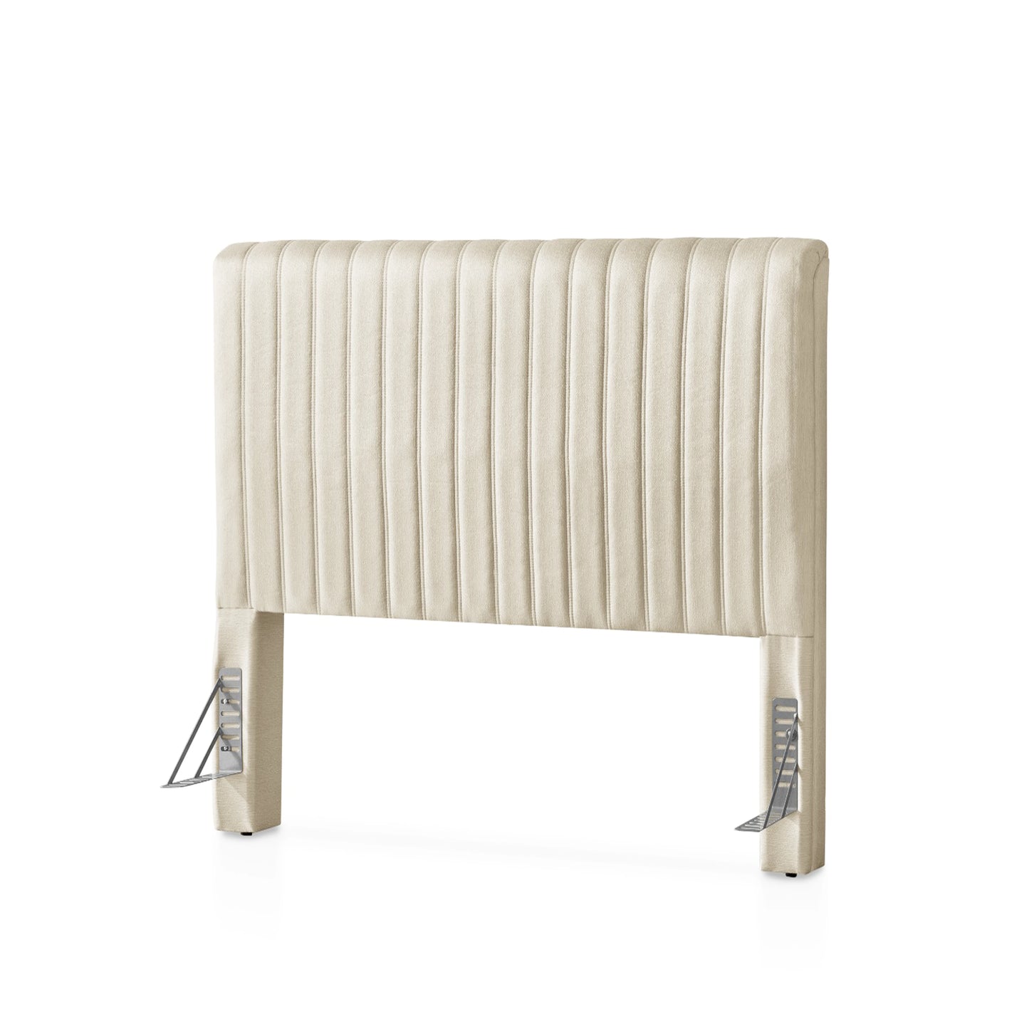 Cabeceira Casal Estofada Elara Canelada 140 cm - Linho Off White