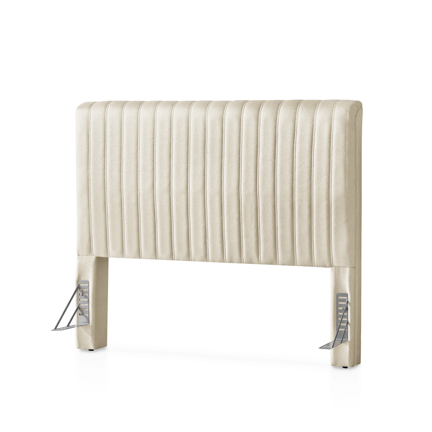 Cabeceira King Estofada Elara Canelada 193 cm - Linho Off White