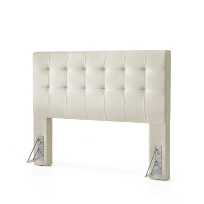 Cabeceira King Estofada Serena Capitonê 193 cm - Linho Off White