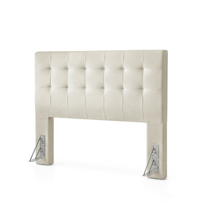 Cabeceira Queen Estofada Serena Capitonê 160 cm - Linho Off White