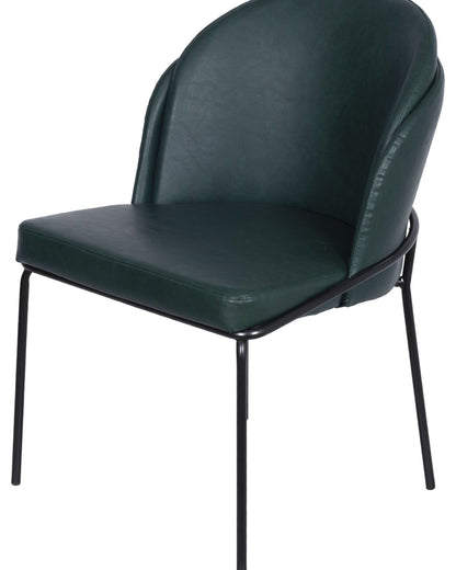 Cadeira de Aço Estofada Vetra - PU Verde c/ Preto