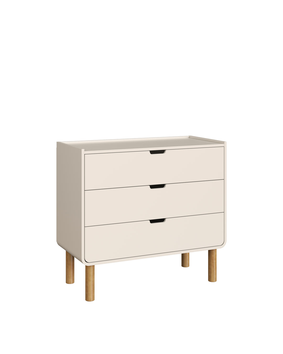 Cômoda Orgânica 3 Gavetas Yume 90 cm - Off-White Fosco