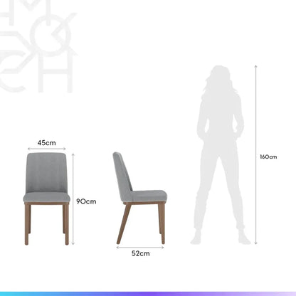 Conjunto de Jantar Mesa Retangular Harmony 8 Cadeiras Kalina - Natural c/ Carbono