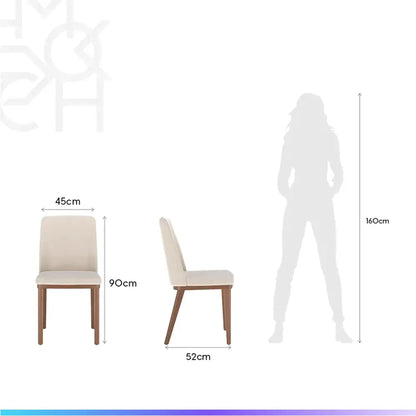 Conjunto de Jantar Mesa Retangular Harmony 8 Cadeiras Kalina - Natural c/ Off White