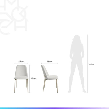 Conjunto de Jantar Mesa Retangular com Vidro Arcádia 6 Cadeiras Lucille - Champanhe c/ Off White - Palha