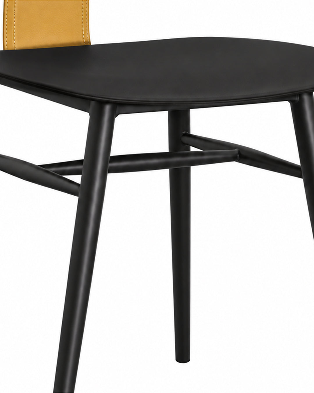 Conjunto de 2 Cadeiras de Aço Estofada Évoa - Preto e Caramelo