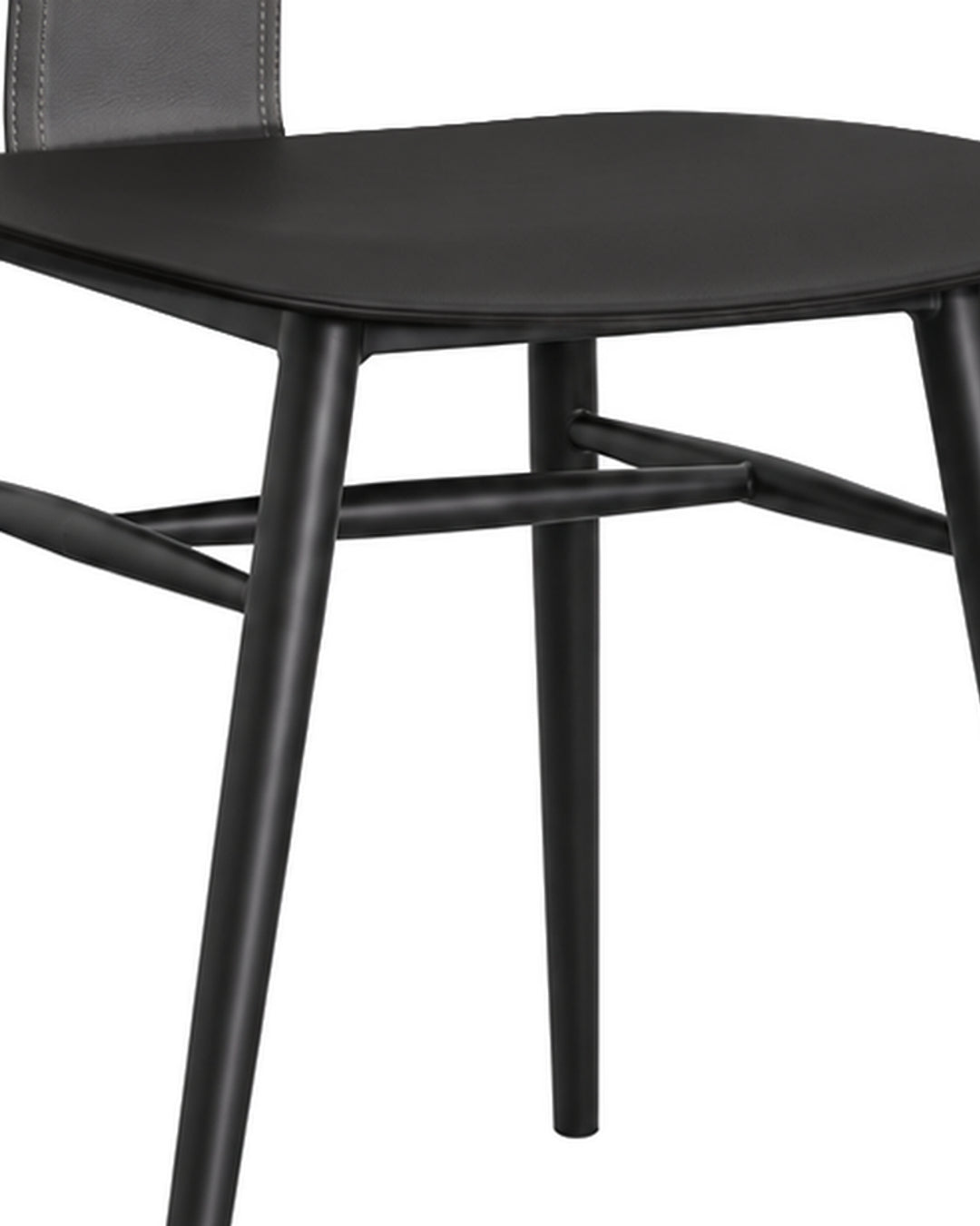 Conjunto de 2 Cadeiras de Aço Estofada Évoa - Preto e Cinza