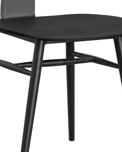 Conjunto de 2 Cadeiras de Aço Estofada Évoa - Preto e Cinza