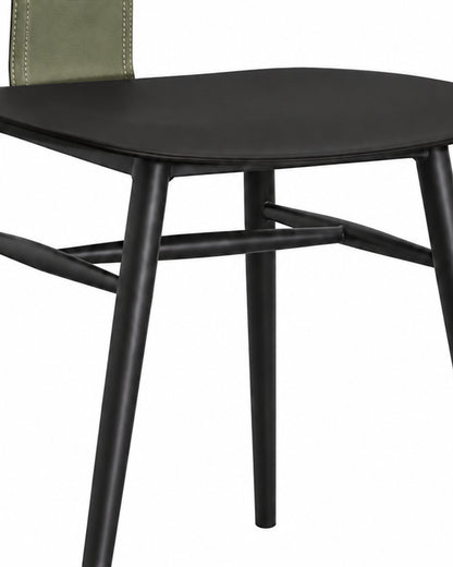 Conjunto de 2 Cadeiras de Aço Estofada Évoa - Preto e Verde