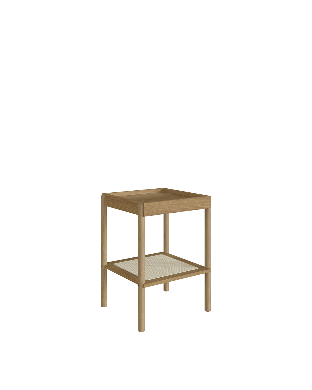 Mesa Lateral Quadrada c/ Prateleira Palhinha Urdi 43 cm - Mel