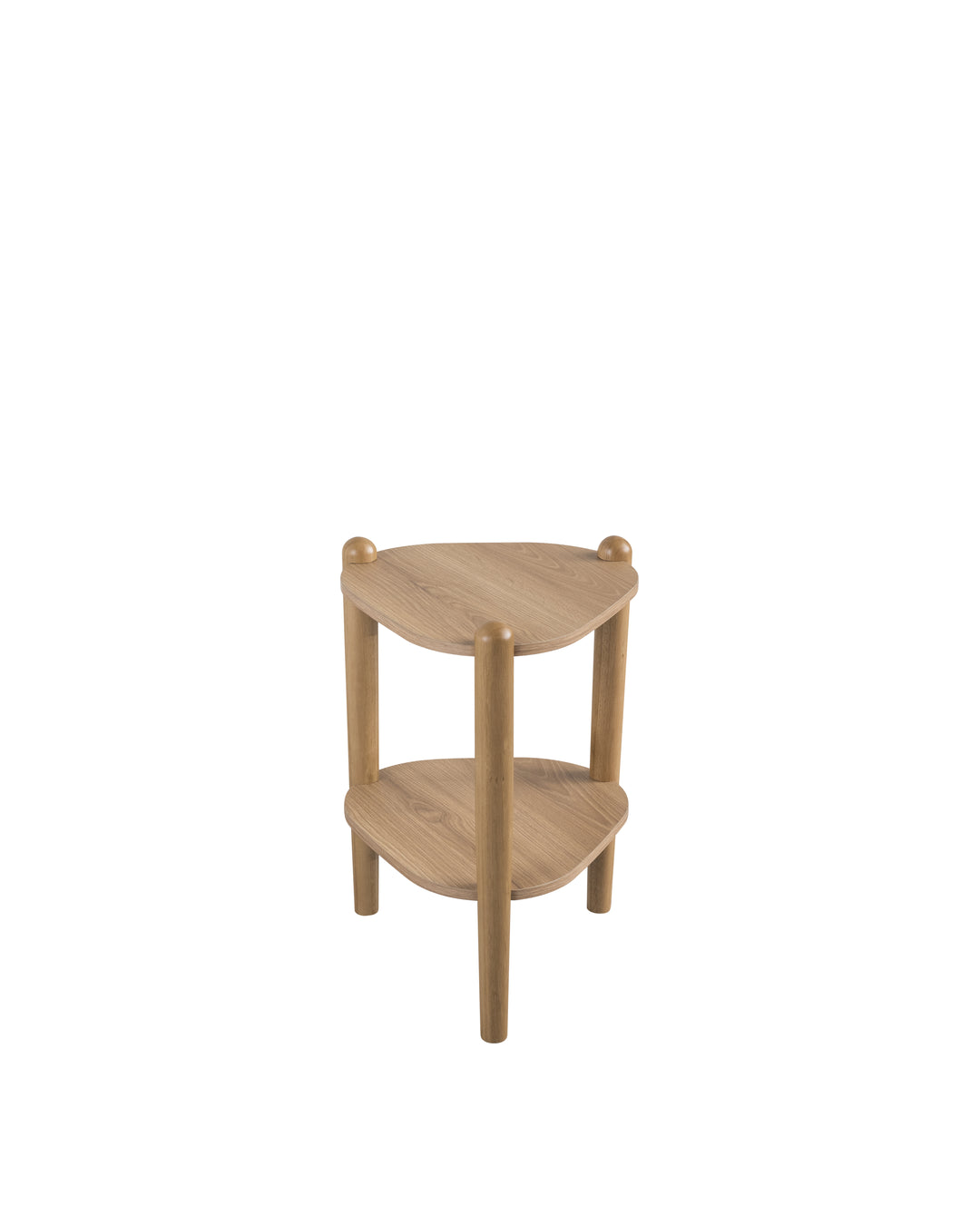 Mesa Lateral com Prateleira Orgânica com Pés em Madeira Maciça Mori 45 cm - Mel