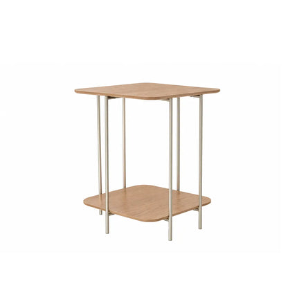 Mesa Lateral com pés em Metal Biophilia Alta 55 cm - Mel c/ Champanhe