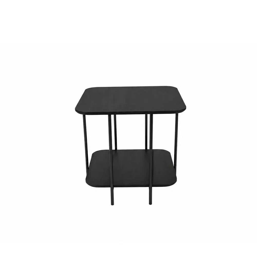 Mesa Lateral com pés em Metal Biophilia Baixa 55 cm - Preto