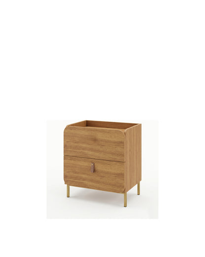 Mesa de Cabeceira 2 Gavetas Elo 50 cm - Mel