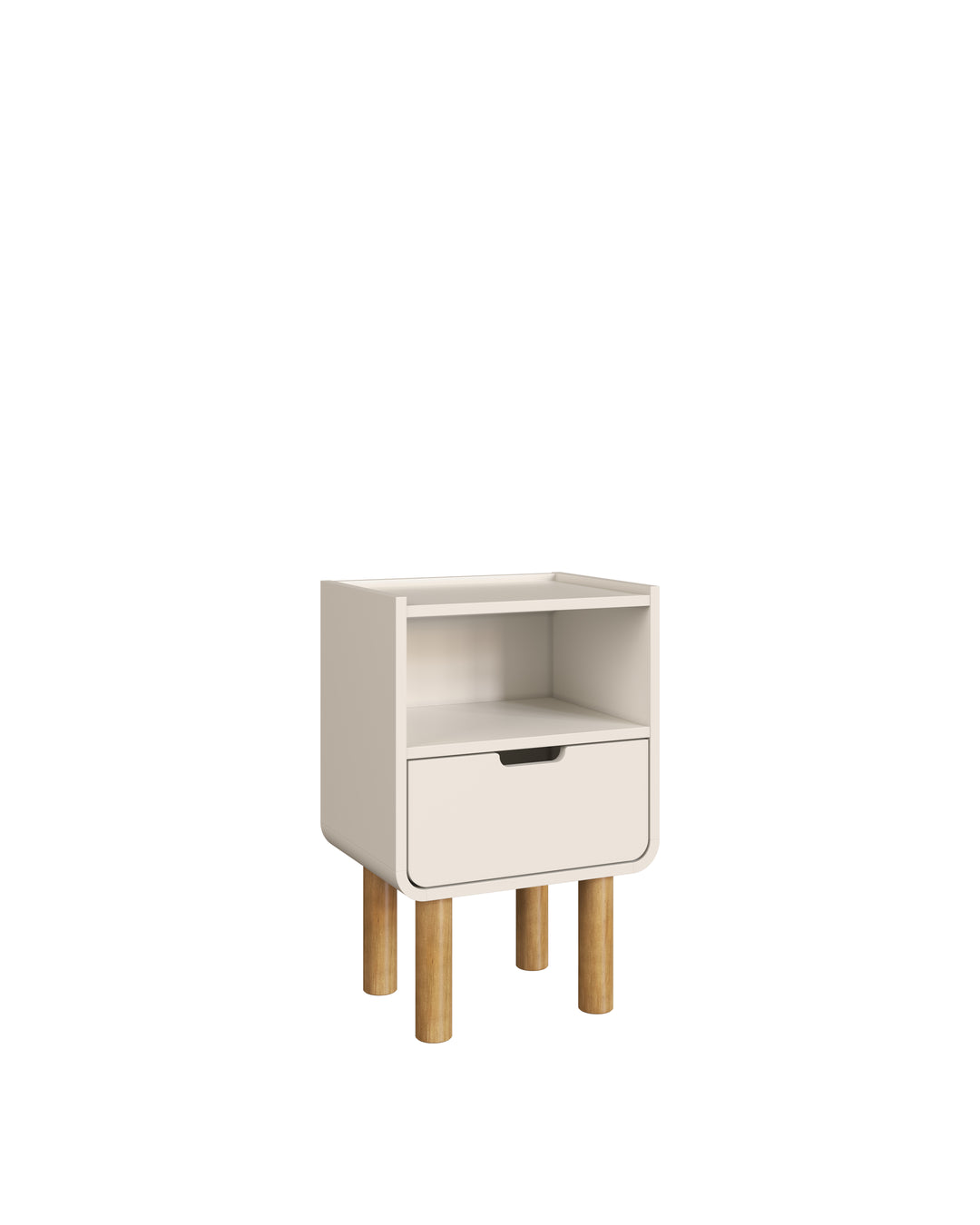 Mesa de Cabeceira Orgânica 1 Gaveta Yume 40 cm - Off-White Fosco
