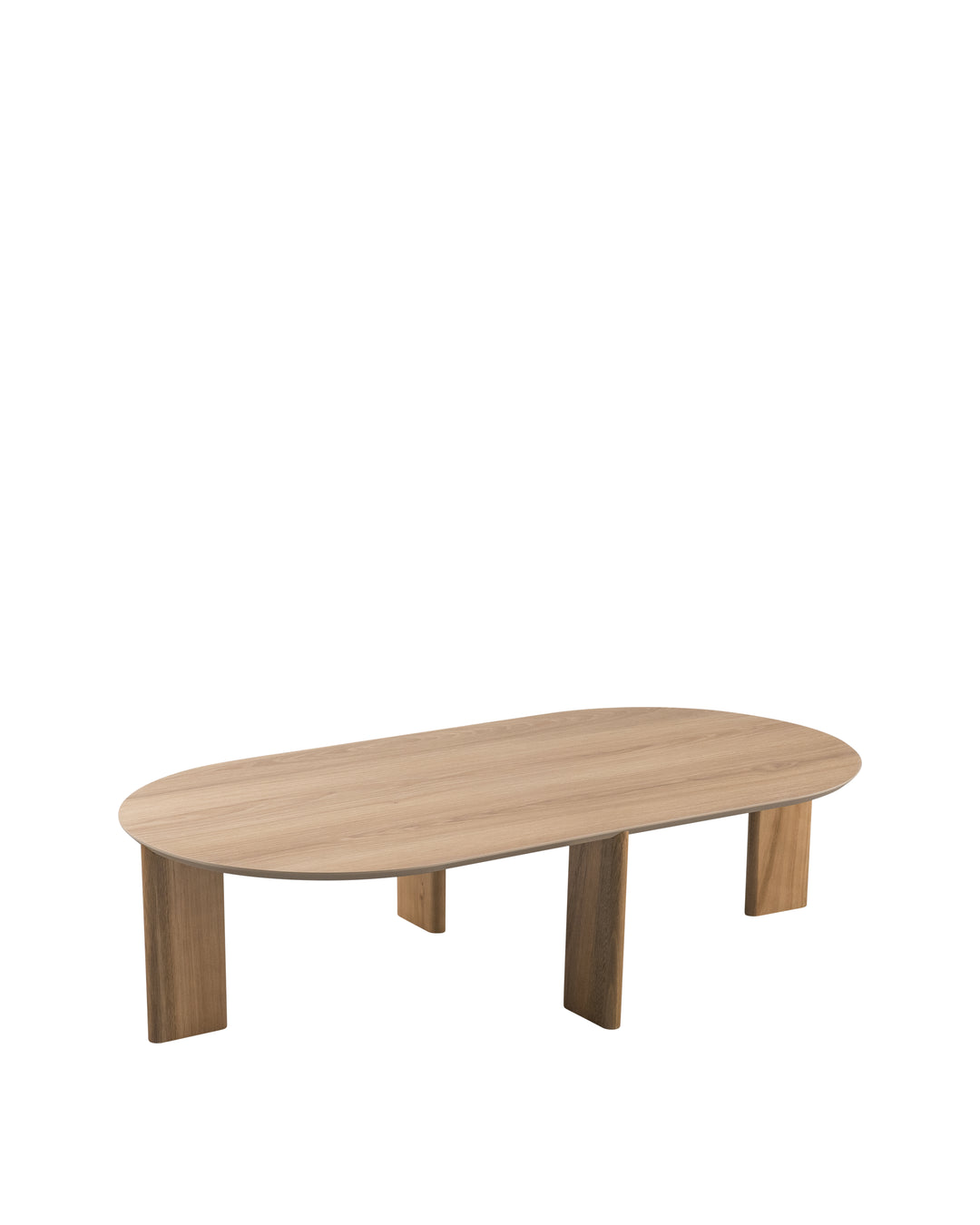 Mesa de Centro Orgânica com Pés de Madeira Maciça Moova 120 cm - Mel