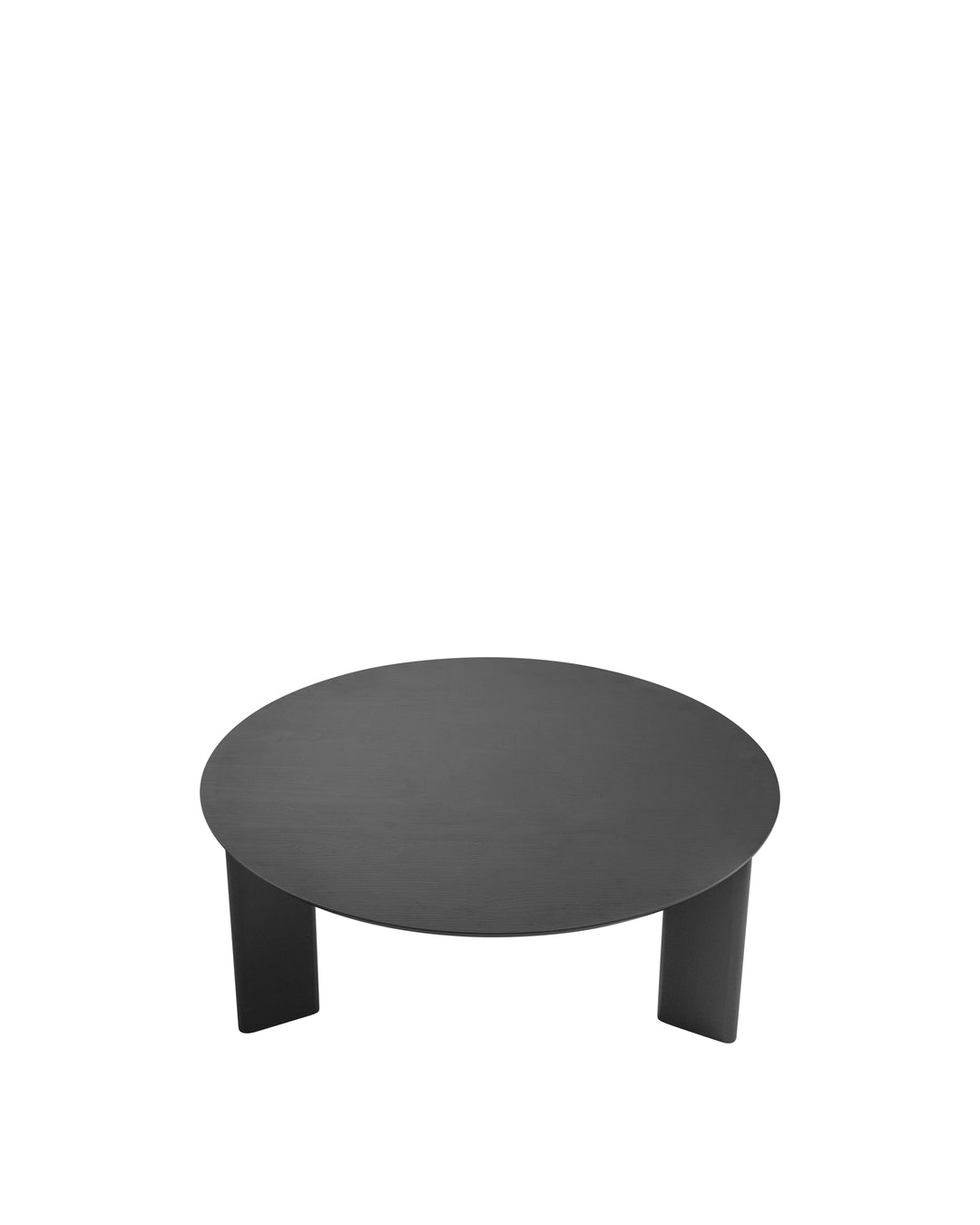 Mesa de Centro Redonda com Pés de Madeira Maciça Moova 80 cm - Preto Fosco
