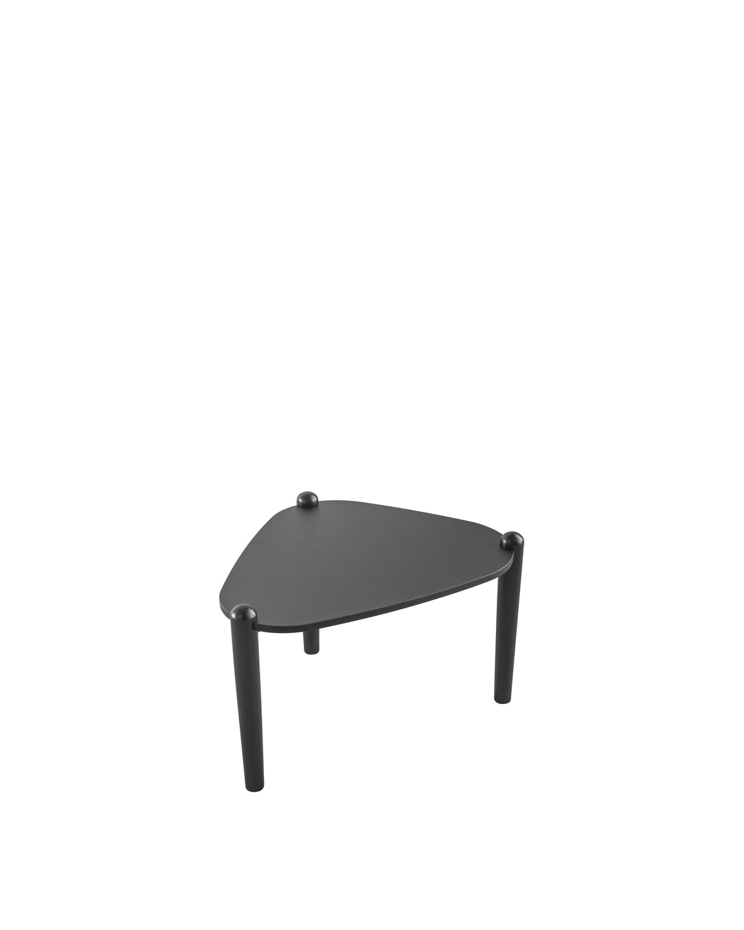 Mesa de Centro Orgânica com Pés em Madeira Maciça Mori 55 cm - Preto Fosco
