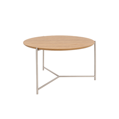 Mesa de Centro Redonda com pés em Metal Biophilia 61 cm - Mel c/ Champanhe