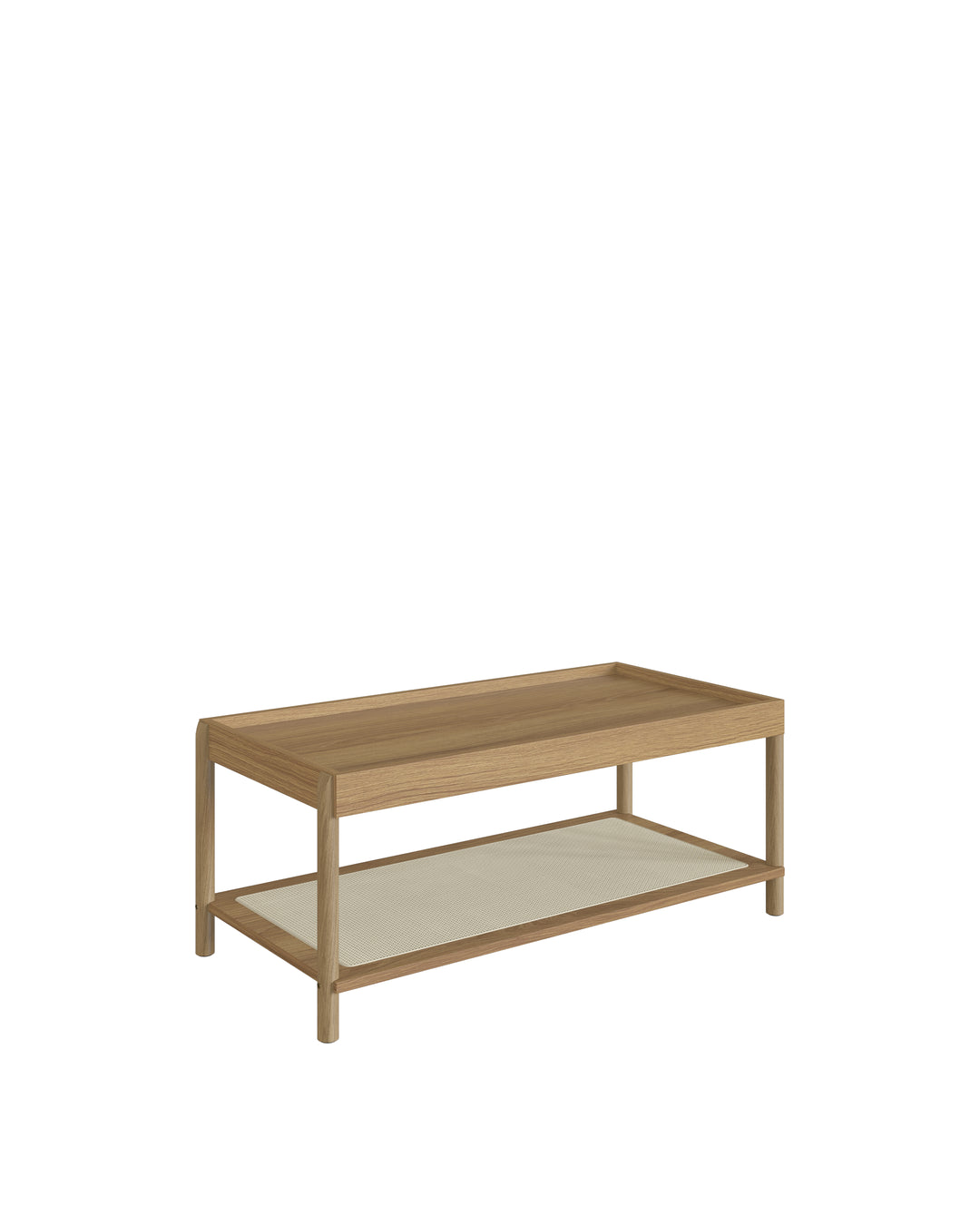 Mesa de Centro Retangular com Prateleira Palhinha Urdi 93 cm - Mel