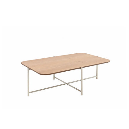 Mesa de Centro com pés em Metal Biophilia 90 cm - Mel c/ Champanhe