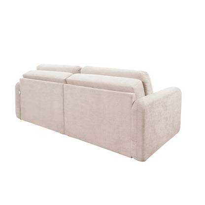 Sofá Cama Retrátil e Reclinável 3 Lugares Hudson 210 cm - Linho Texturizado Bege
