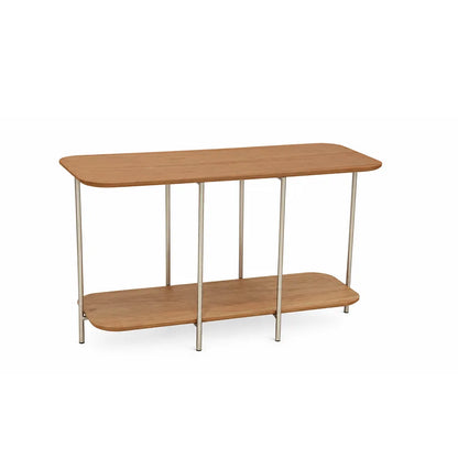 Sofá Table com pés em Metal Biophilia 120 cm - Mel c/ Champanhe