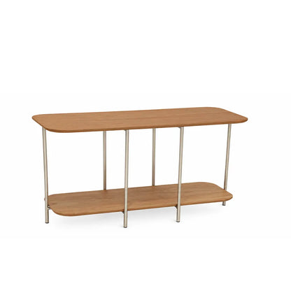 Sofá Table com pés em Metal Biophilia 140 cm - Mel c/ Champanhe