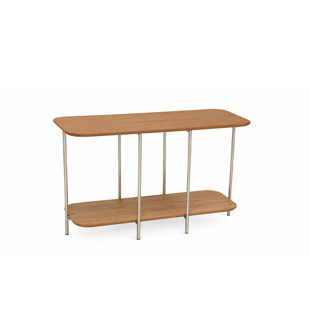 Sofá Table com pés em Metal Biophilia 90 cm - Mel c/ Champanhe