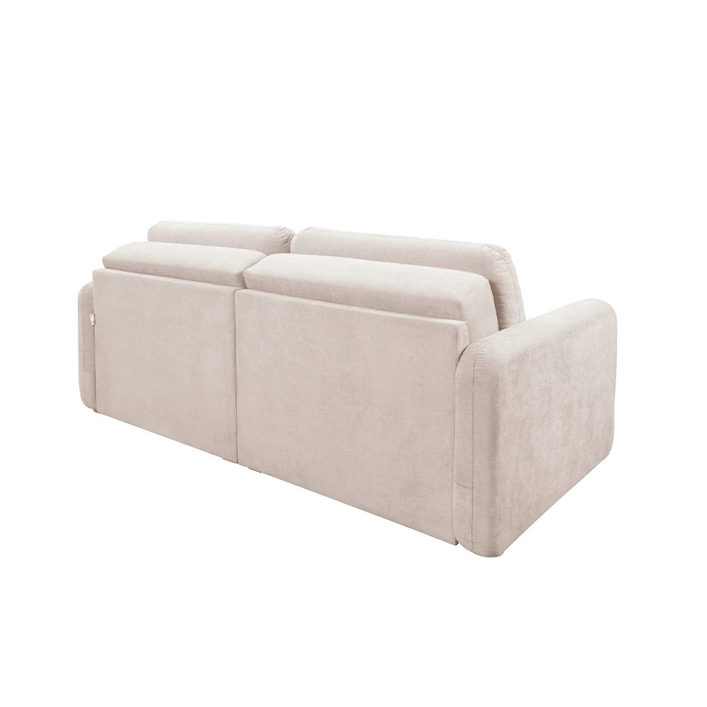 Sofá Cama Retrátil e Reclinável 3 Lugares Hudson 190 cm - Linho Texturizado Bege