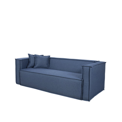 Sofá 3 Lugares Freddo 205 cm - Linho Texturizado Azul