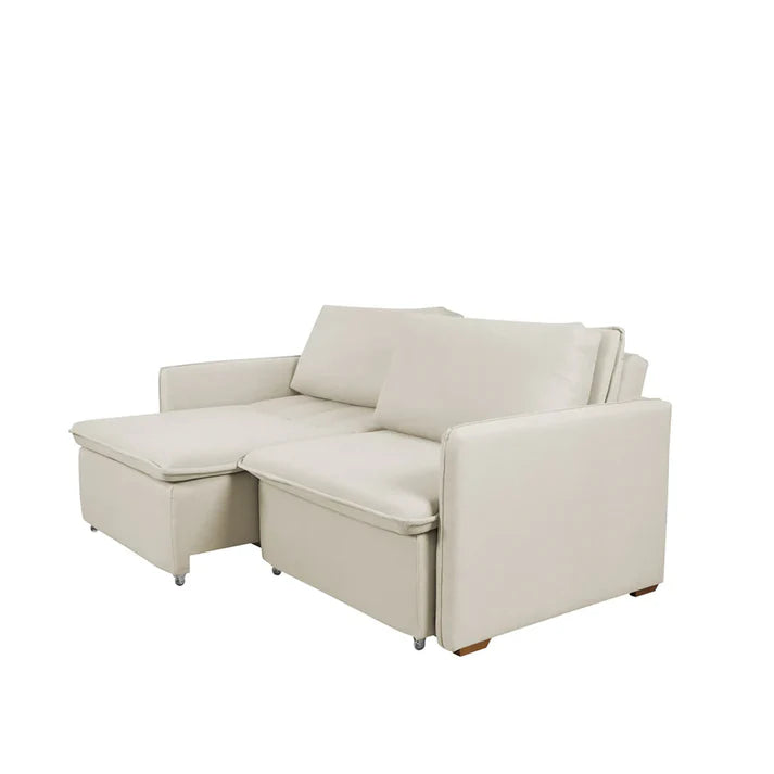 Conjunto Sala de Estar Completo Rack para TV até 75” Jasper - Sofá Cama 3 Lugares Vancouver - 2 Mesas Laterais Orb