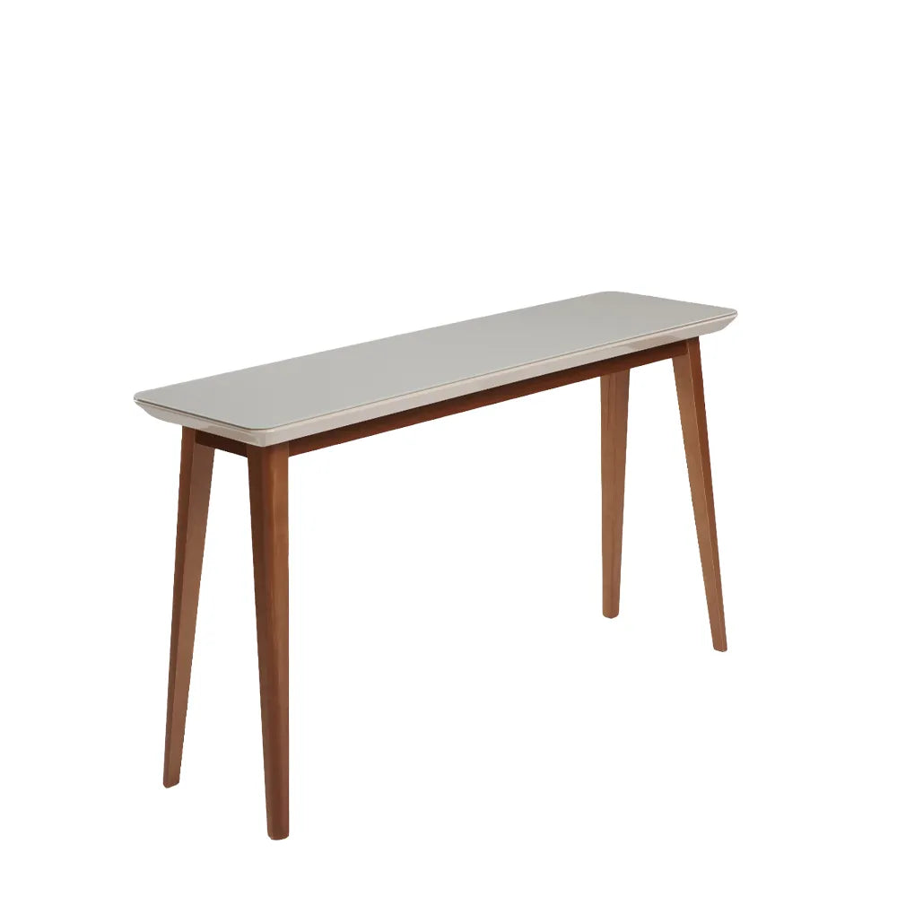 Aparador c/ Vidro Valência 136 cm - Natural c/ Branco