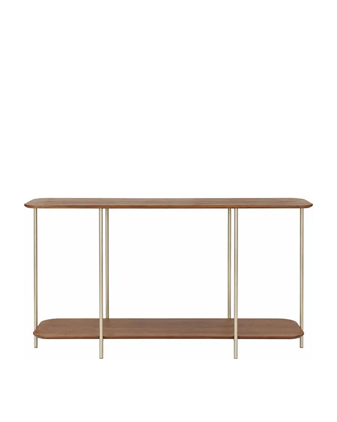 Aparador com Tampo em Lâmina de Madeira e pés em Metal Biophilia 140 cm - Mel c/ Champanhe